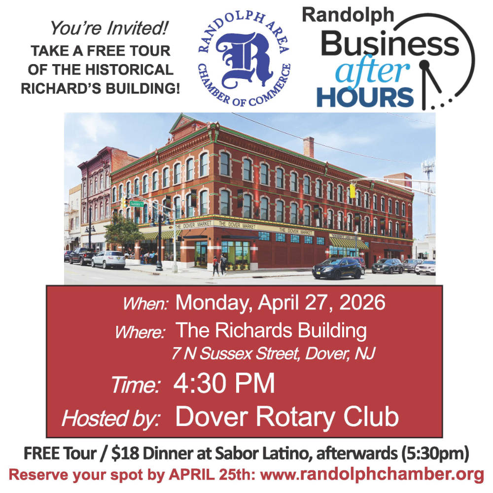 Networking and our of the Richard Building Monday, April 27, 2026 at 4:30pm. Register by April 23rd at RandolphChamber.org